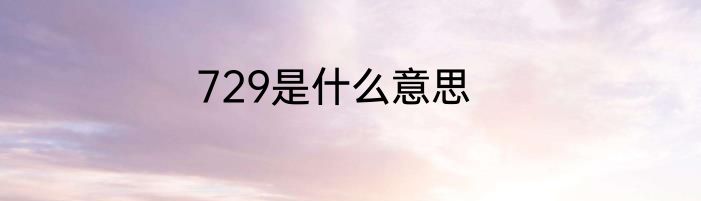 729是什么意思