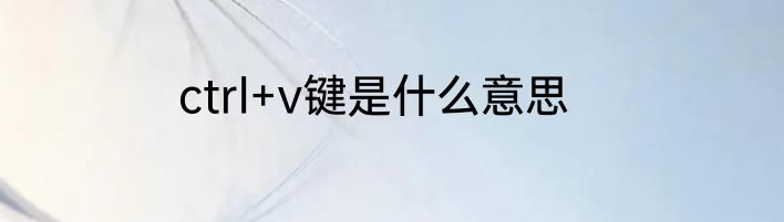 ctrl+v键是什么意思