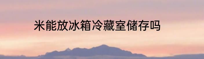 米能放冰箱冷藏室储存吗