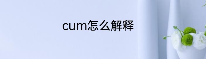 cum怎么解释