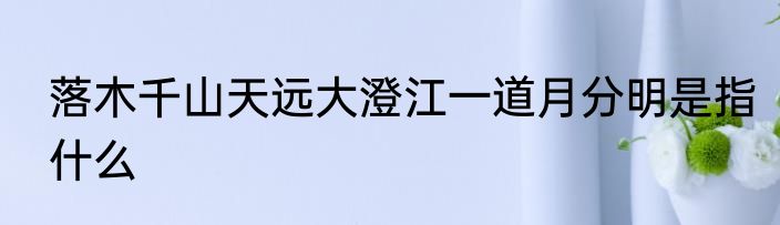 落木千山天远大澄江一道月分明是指什么