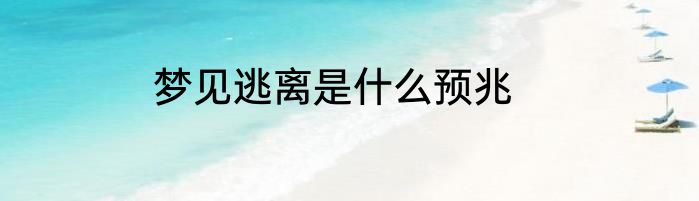 梦见逃离是什么预兆