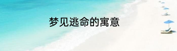 梦见逃命的寓意