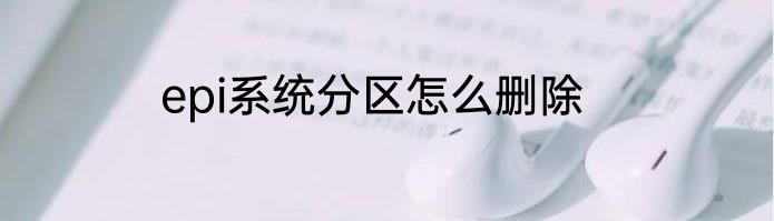 epi系统分区怎么删除