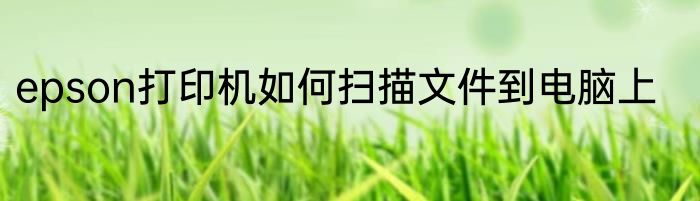 epson打印机如何扫描文件到电脑上