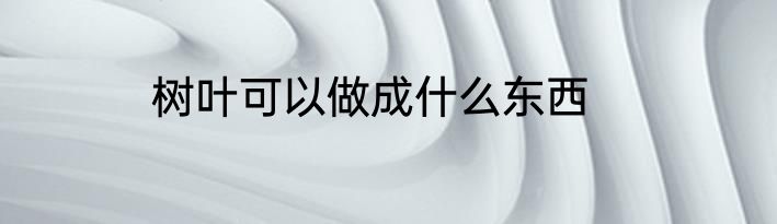 树叶可以做成什么东西