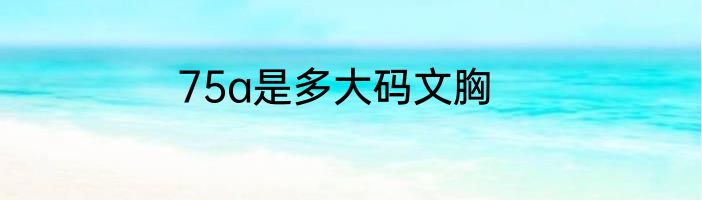 75a是多大码文胸