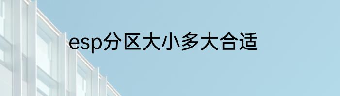 esp分区大小多大合适