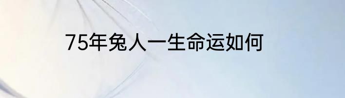 75年兔人一生命运如何