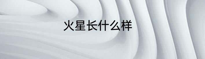 火星长什么样
