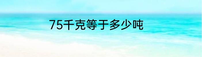75千克等于多少吨
