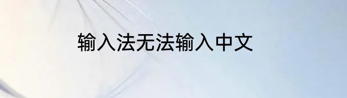 输入法无法输入中文