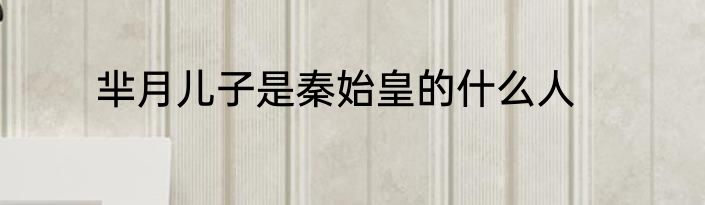 芈月儿子是秦始皇的什么人