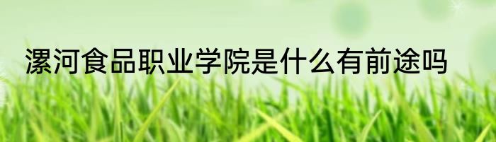 漯河食品职业学院是什么有前途吗