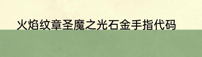 火焰纹章圣魔之光石金手指代码