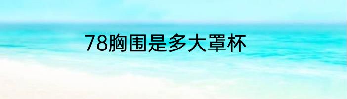 78胸围是多大罩杯
