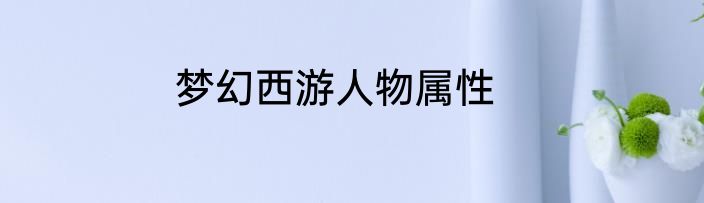 梦幻西游人物属性