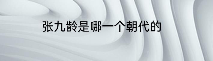 张九龄是哪一个朝代的