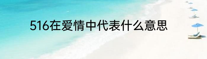 516在爱情中代表什么意思