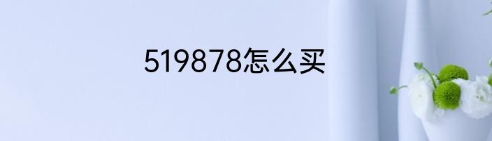 519878怎么买