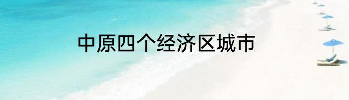 中原四个经济区城市