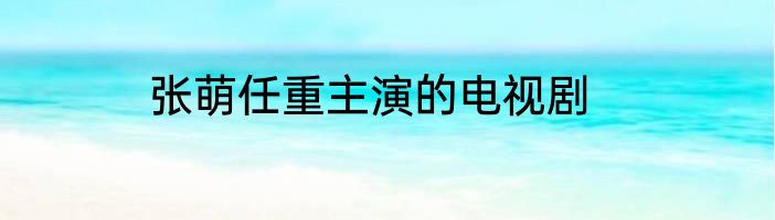 张萌任重主演的电视剧