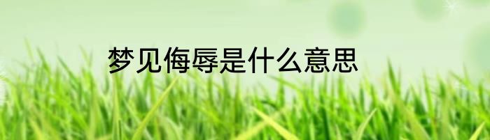 梦见侮辱是什么意思