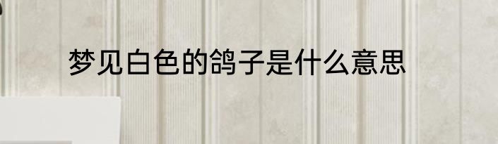梦见白色的鸽子是什么意思