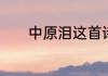 中原泪这首诗的意思李白地诗