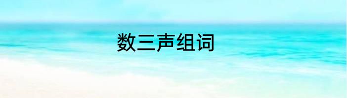 数三声组词