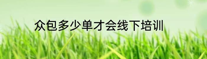 众包多少单才会线下培训