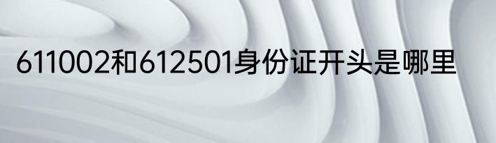 611002和612501身份证开头是哪里