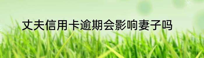 丈夫信用卡逾期会影响妻子吗