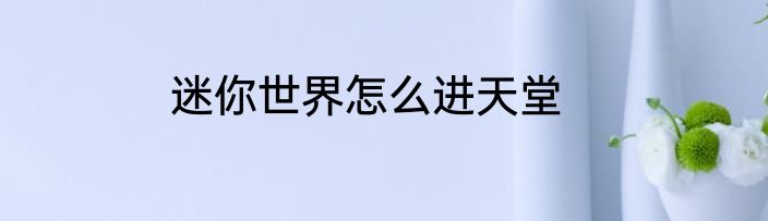 迷你世界怎么进天堂