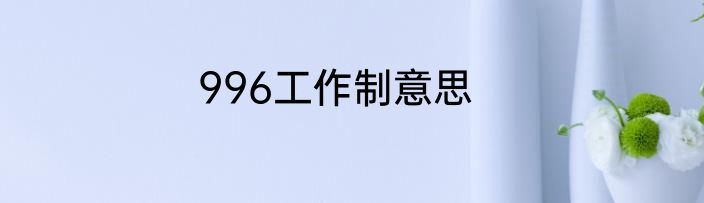 996工作制意思