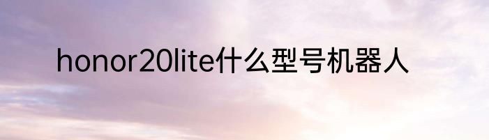 honor20lite什么型号机器人