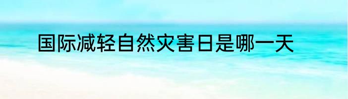 国际减轻自然灾害日是哪一天