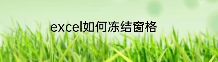 excel如何冻结窗格