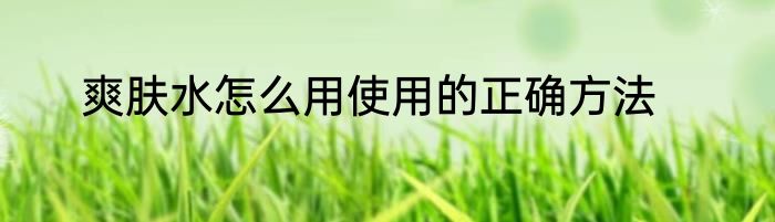 爽肤水怎么用使用的正确方法