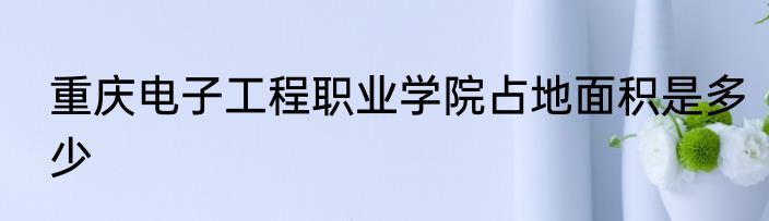 重庆电子工程职业学院占地面积是多少