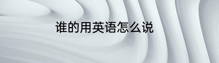 谁的用英语怎么说