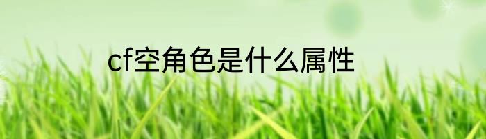 cf空角色是什么属性