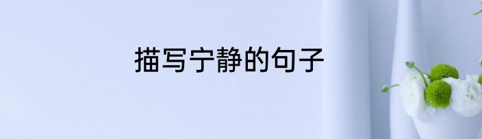 描写宁静的句子