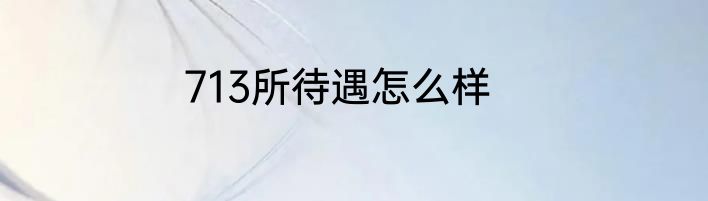713所待遇怎么样
