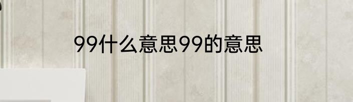 99什么意思99的意思