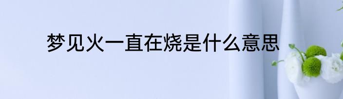 梦见火一直在烧是什么意思