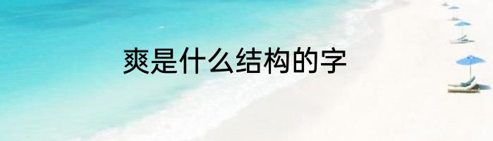爽是什么结构的字