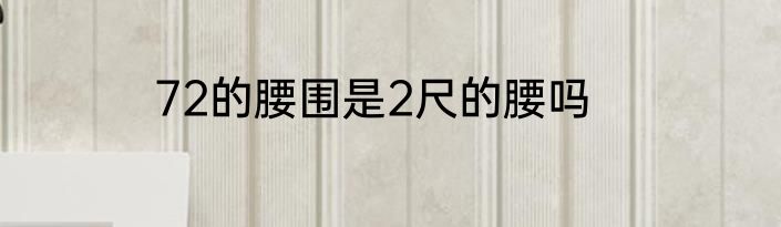 72的腰围是2尺的腰吗