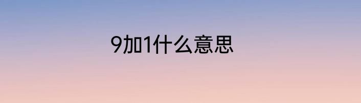 9加1什么意思
