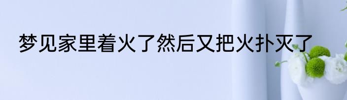 梦见家里着火了然后又把火扑灭了